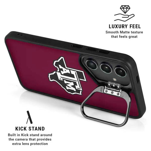 Texas A&M University Black Logo Galaxy S24 Plus Kickstand Case